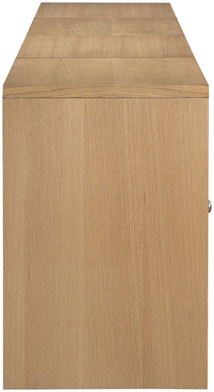 Meridian Furniture Vero Art Deco Oak Veneer Buffet with Cane Panels Modular Sideboard for Dining Room Natural 4pc (126" W) 77052Natural-T-4PC
