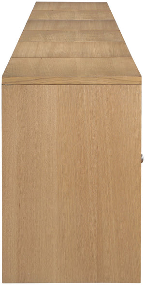 Meridian Furniture Vero Art Deco Oak Veneer Buffet with Cane Panels Modular Sideboard for Dining Room Natural 5pc (157.5" W) 77052Natural-T-5PC