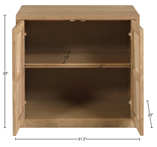Meridian Furniture Vero Art Deco Oak Veneer Buffet with Cane Panels Modular Sideboard for Dining Room Natural 1pc (31.5" W) 77052Natural-T