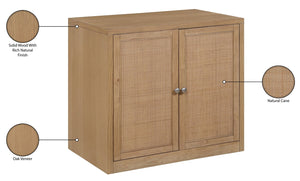Meridian Furniture Vero Art Deco Oak Veneer Buffet with Cane Panels Modular Sideboard for Dining Room Natural 1pc (31.5" W) 77052Natural-T