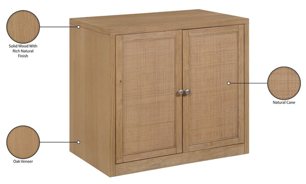Meridian Furniture Vero Art Deco Oak Veneer Buffet with Cane Panels Modular Sideboard for Dining Room Natural 1pc (31.5" W) 77052Natural-T