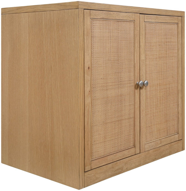 Meridian Furniture Vero Art Deco Oak Veneer Buffet with Cane Panels Modular Sideboard for Dining Room Natural 1pc (31.5" W) 77052Natural-T