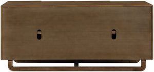 Meridian Furniture Sova Art Deco Buffet Sideboard with Oak Veneer Frame and Cane Door Panels for Dining Rooms Brown 77053Brown
