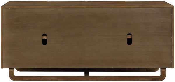 Meridian Furniture Sova Art Deco Buffet Sideboard with Oak Veneer Frame and Cane Door Panels for Dining Rooms Brown 77053Brown
