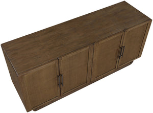 Meridian Furniture Sova Art Deco Buffet Sideboard with Oak Veneer Frame and Cane Door Panels for Dining Rooms Brown 77053Brown