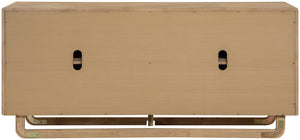 Meridian Furniture Sova Art Deco Buffet Sideboard with Oak Veneer Frame and Cane Door Panels for Dining Rooms Natural 77053Natural