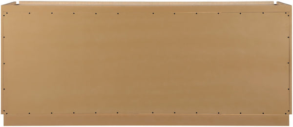 Meridian Furniture Everson Solid Oak Veneer Sideboard Mid-century Curved Low-profile Buffet for Dining Rooms Natural 77054Natural
