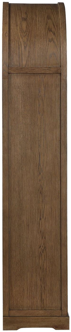 Meridian Furniture Corva Arched Glass Door Display Cabinet Art Deco Storage with Adjustable Shelves Living Room Brown 77055Brown