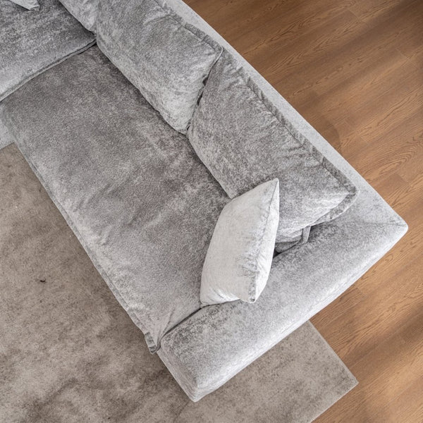 English Elm 103" Chenille Cloud Sectional Modular L-shape Sofa No Assembly Plush Living Room W1170S00044