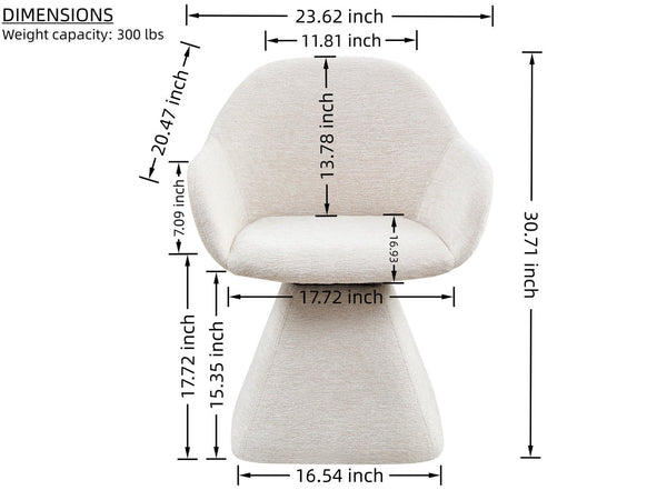 English Elm 180° Swivel Barrel Velvet Accent Chair Eucalyptus Base Ergonomic Living Room Seat W2664P462025