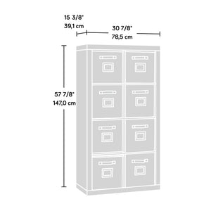 English Elm 8-Cube Organizer Brown finish - 8-Compartment Engineered Wood Storage with Removable Bins, 31"x15"x58" B356P402702