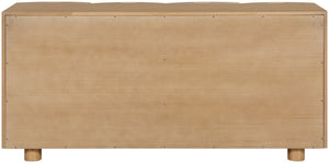 Meridian Furniture Norin Oak Veneer Buffet with Cane Panels and Curved Doors for Stylish Dining Rooms Natural 77060Natural