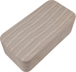 Meridian Furniture Vellon Art Deco Concrete Coffee Table with Travertine Stone Finish for Patio or Living Room 77061Travertine-CT