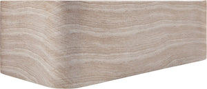 Meridian Furniture Vellon Art Deco Concrete Coffee Table with Travertine Stone Finish for Patio or Living Room 77061Travertine-CT
