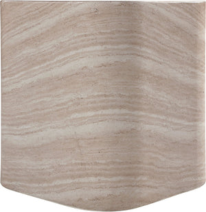 Meridian Furniture Vellon Travertine Finish Concrete Side Table Art Deco Silhouette Indoor Outdoor Use 77061Travertine-ET