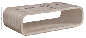 Meridian Furniture Calix Travertine Finish Concrete Coffee Table Art Deco Indoor Outdoor Living 77062Travertine-CT