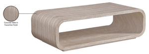Meridian Furniture Calix Travertine Finish Concrete Coffee Table Art Deco Indoor Outdoor Living 77062Travertine-CT