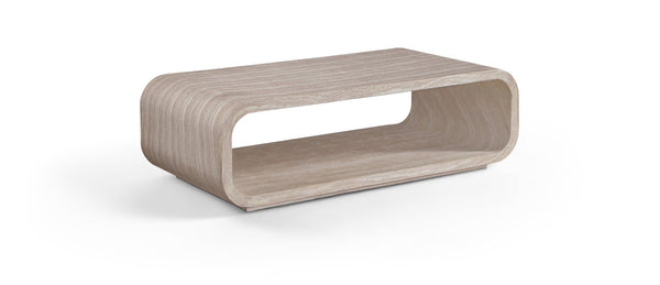 Meridian Furniture Calix Travertine Finish Concrete Coffee Table Art Deco Indoor Outdoor Living 77062Travertine-CT