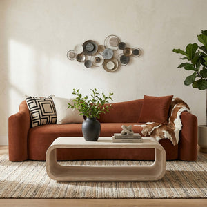 Meridian Furniture Calix Travertine Finish Concrete Coffee Table Art Deco Indoor Outdoor Living 77062Travertine-CT