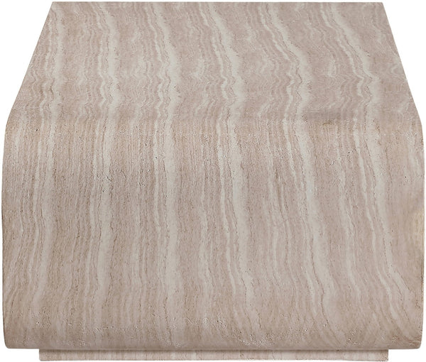 Meridian Furniture Calix Travertine Finish Concrete Coffee Table Art Deco Indoor Outdoor Living 77062Travertine-CT