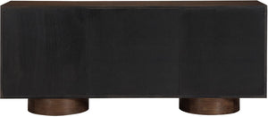 Meridian Furniture Bubble Oak Veneer Rubberwood Sideboard Buffet with Drawers and Cabinet Dining Room Storage Brown 77063Brown