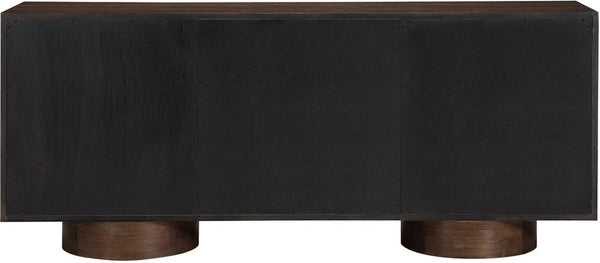 Meridian Furniture Bubble Oak Veneer Rubberwood Sideboard Buffet with Drawers and Cabinet Dining Room Storage Brown 77063Brown