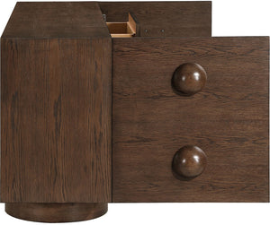 Meridian Furniture Bubble Oak Veneer Rubberwood Sideboard Buffet with Drawers and Cabinet Dining Room Storage Brown 77063Brown