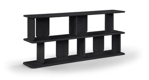Meridian Furniture Nexa Art Deco Oak Veneer Media Console with Open Linear Shelving for Modern Living Rooms Black 77064Black