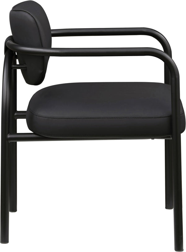 Meridian Furniture Serava Sculpted Vegan Leather Dining Chair with Matte Black Iron Frame for Modern Rooms Black 77066Black-C