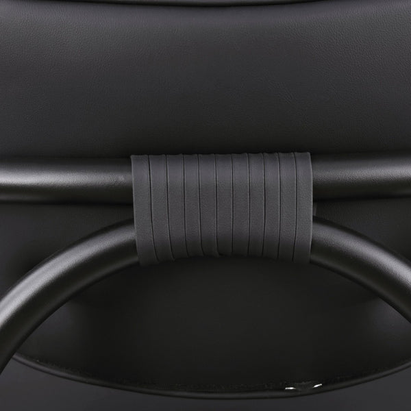 Meridian Furniture Serava Sculpted Vegan Leather Dining Chair with Matte Black Iron Frame for Modern Rooms Black 77066Black-C