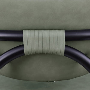 Meridian Furniture Serava Sculpted Vegan Leather Dining Chair with Matte Black Iron Frame for Modern Rooms Green 77066Green-C