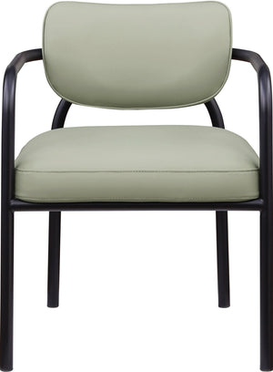 Meridian Furniture Serava Sculpted Vegan Leather Dining Chair with Matte Black Iron Frame for Modern Rooms Mint 77066Mint-C
