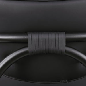 Meridian Furniture Serava Sculpted Vegan Leather Counter Stool with Matte Black Iron Frame for Kitchen Islands Black 77067Black-C