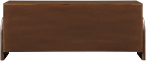 Meridian Furniture Elanor Oak Veneer Sideboard with Sculptural Rounded Panels and Mid-century Style for Dining Rooms Brown 77068Brown