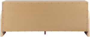 Meridian Furniture Elanor Oak Veneer Sideboard with Sculptural Rounded Panels and Mid-century Style for Dining Rooms Natural 77068Natural