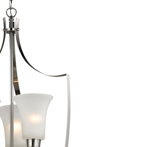 Thomas Lighting Foyer Four-Light Chandelier Oil Rubbed Finish Tulip Shades Entryway Ceiling Fixture Nickel 21'' Wide 6-Light Standard 7706FY/20