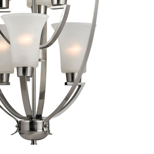 Thomas Lighting Foyer Four-Light Chandelier Oil Rubbed Finish Tulip Shades Entryway Ceiling Fixture Nickel 21'' Wide 6-Light Standard 7706FY/20