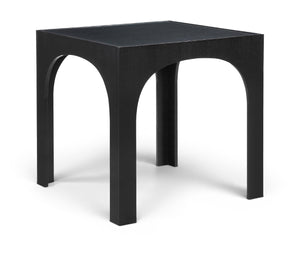 Meridian Furniture Waldorf Art Deco Pedestal Counter Height Table with Tempered Glass Top and Stylish Base Black 77071Black-T