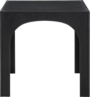 Meridian Furniture Waldorf Art Deco Pedestal Counter Height Table with Tempered Glass Top and Stylish Base Black 77071Black-T