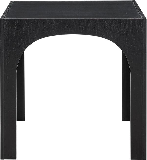 Meridian Furniture Waldorf Art Deco Pedestal Counter Height Table with Tempered Glass Top and Stylish Base Black 77071Black-T