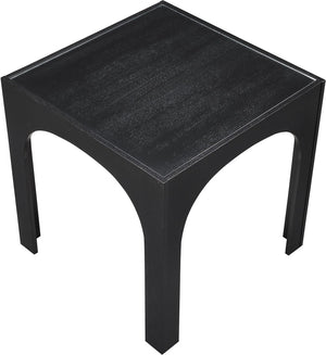 Meridian Furniture Waldorf Art Deco Pedestal Counter Height Table with Tempered Glass Top and Stylish Base Black 77071Black-T