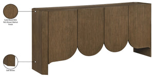 Meridian Furniture Ember Solid Oak Sideboard Buffet with Scalloped Base and Natural Wood Grain for Dining Rooms Brown 77072Brown
