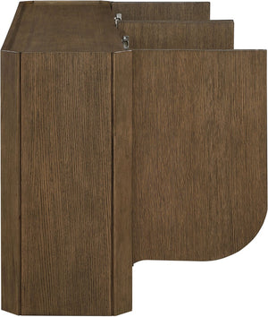 Meridian Furniture Ember Solid Oak Sideboard Buffet with Scalloped Base and Natural Wood Grain for Dining Rooms Brown 77072Brown