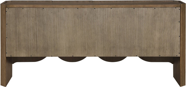 Meridian Furniture Ember Solid Oak Sideboard Buffet with Scalloped Base and Natural Wood Grain for Dining Rooms Brown 77072Brown