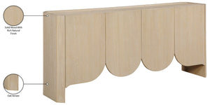 Meridian Furniture Ember Solid Oak Sideboard Buffet with Scalloped Base and Natural Wood Grain for Dining Rooms Natural 77072Natural