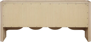 Meridian Furniture Ember Solid Oak Sideboard Buffet with Scalloped Base and Natural Wood Grain for Dining Rooms Natural 77072Natural