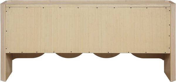 Meridian Furniture Ember Solid Oak Sideboard Buffet with Scalloped Base and Natural Wood Grain for Dining Rooms Natural 77072Natural