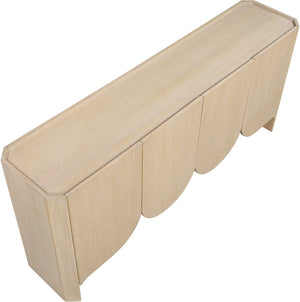 Meridian Furniture Ember Solid Oak Sideboard Buffet with Scalloped Base and Natural Wood Grain for Dining Rooms Natural 77072Natural