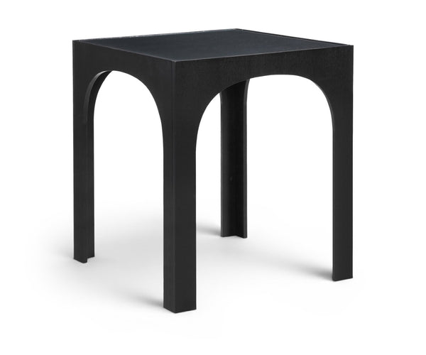 Meridian Furniture Waldorf Art Deco Pedestal Bar Table with Tempered Glass Top and Sturdy Wood Base for Four Stools Black 77074Black-T