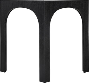 Meridian Furniture Waldorf Art Deco Pedestal Bar Table with Tempered Glass Top and Sturdy Wood Base for Four Stools Black 77074Black-T